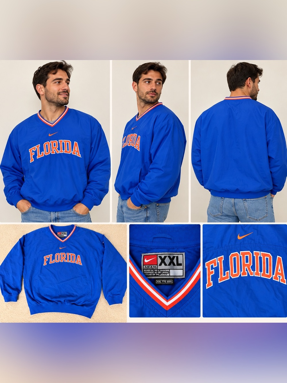 Nike Florida Gators XXL Men’s Pullover Windbreaker – Blue Orange